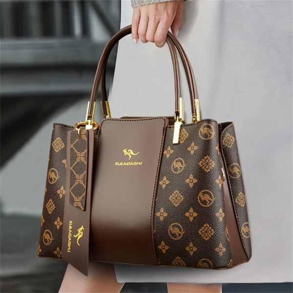 Luxury Fashion Print Leather Handbag"