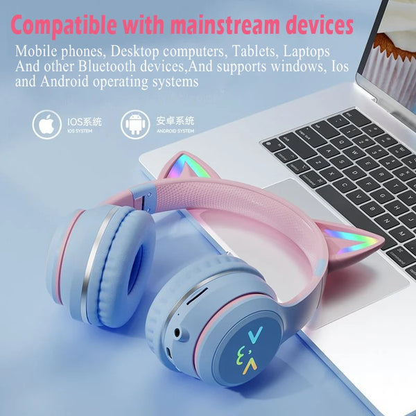 "Cat's Ears RGB TWS Headset - Pink"