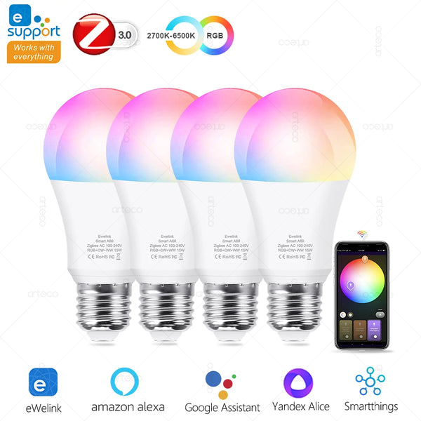 "Smart Lighting with Zigbee RGB E27 Bulbs"