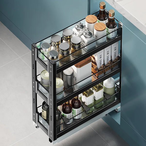 "Narrow Pull-Out Storage Rack Organizer"