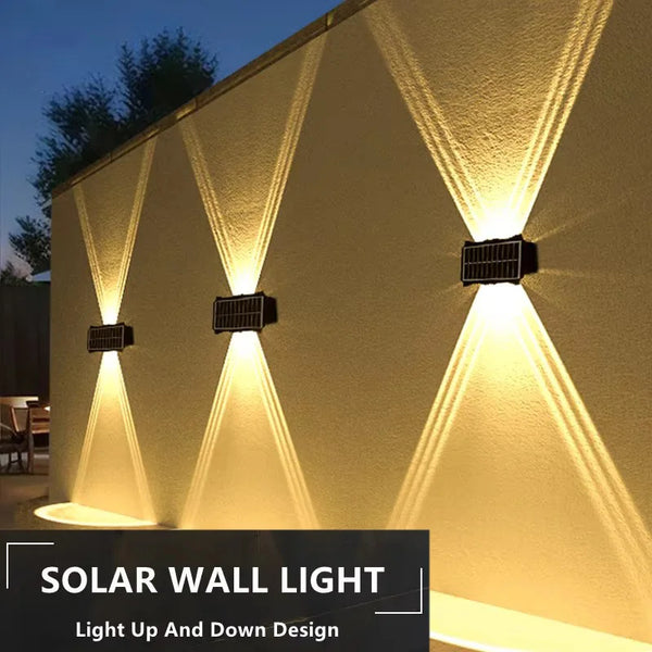 "Solar LED Wall Lamp for Outdoor Lighting"